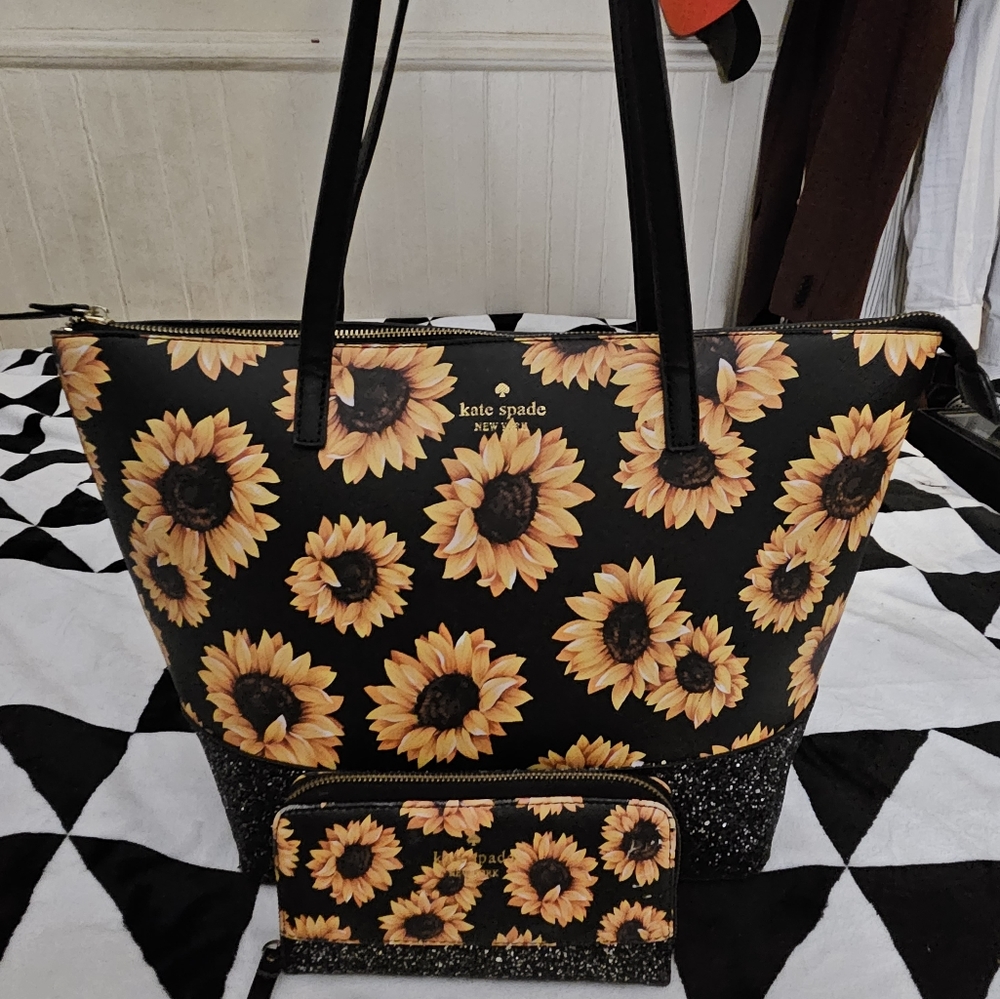 Kate Spade Sunflower Bag+Wallet Set